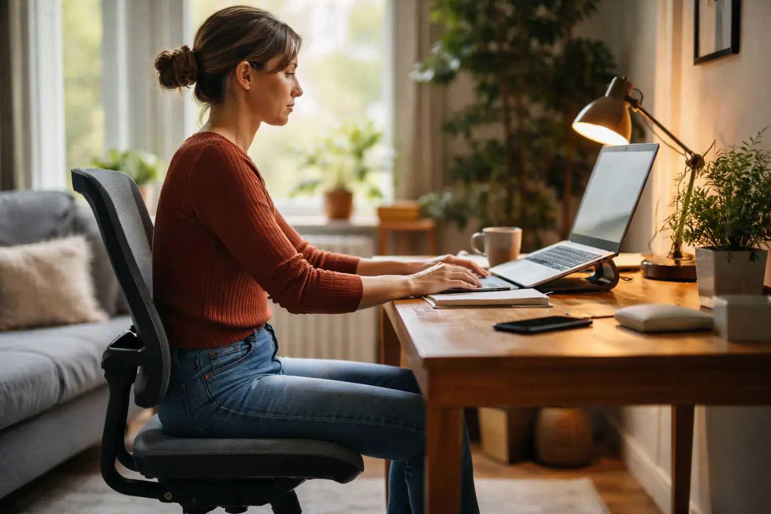 proper sitting posture for home working overview page